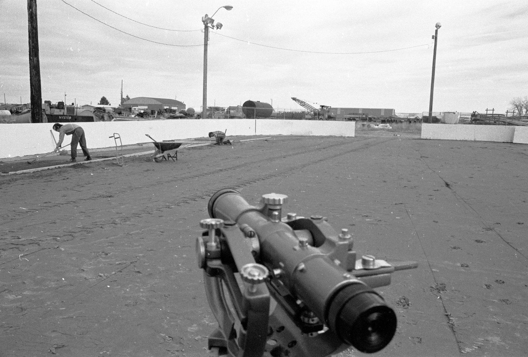 Outdoor ice rink construction, November 1975